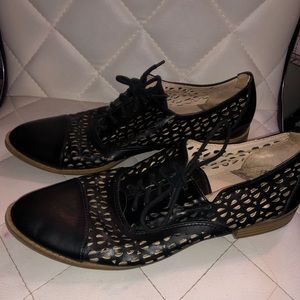 Black Cutout Oxfords
